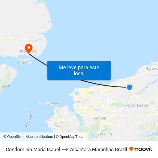 Condomínio Maria Isabel to Alcântara Maranhão Brazil map