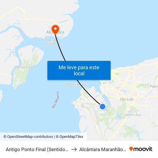Antigo Ponto Final (Sentido Bairro) to Alcântara Maranhão Brazil map