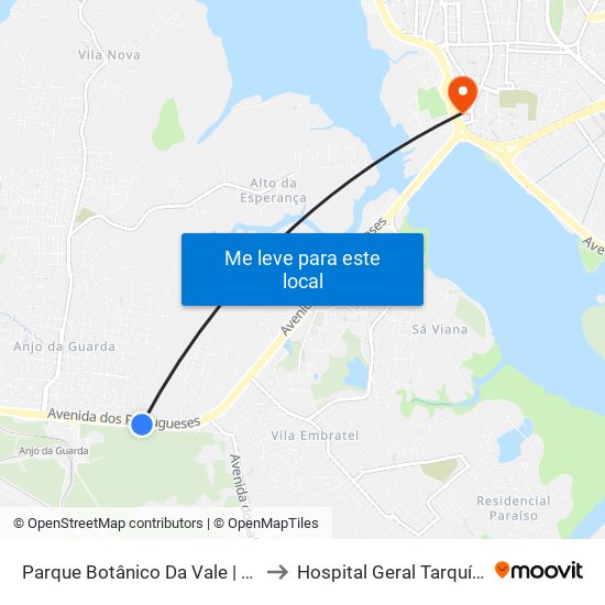 Parque Botânico Da Vale | Hospital Da Mulher to Hospital Geral Tarquínio Lopes Filho map