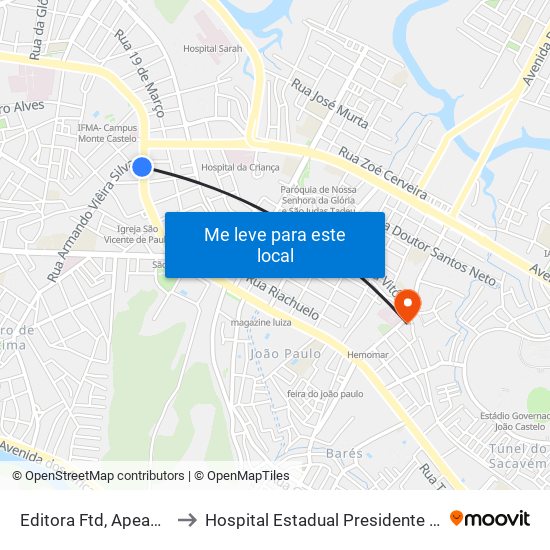 Editora Ftd, Apeadouro to Hospital Estadual Presidente Vargas map