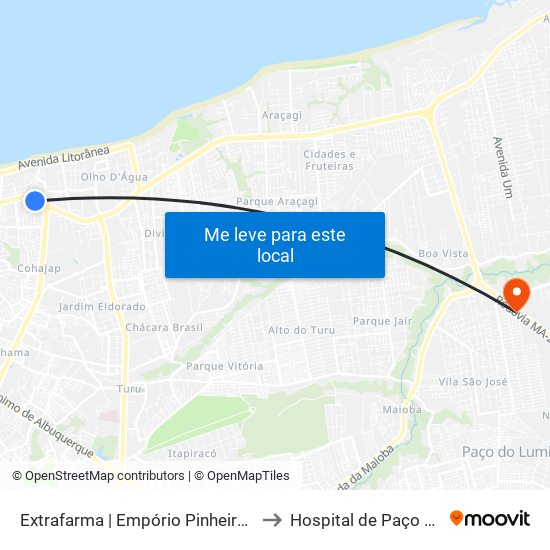 Extrafarma | Empório Pinheiro, Olho D'Água to Hospital de Paço do Lumiar map