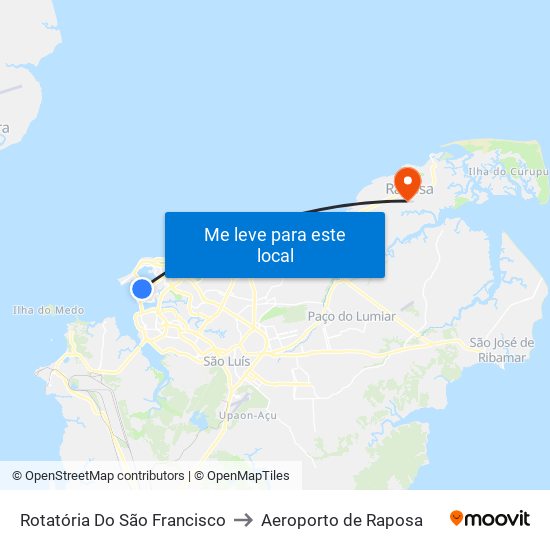 Rotatória Do São Francisco to Aeroporto de Raposa map