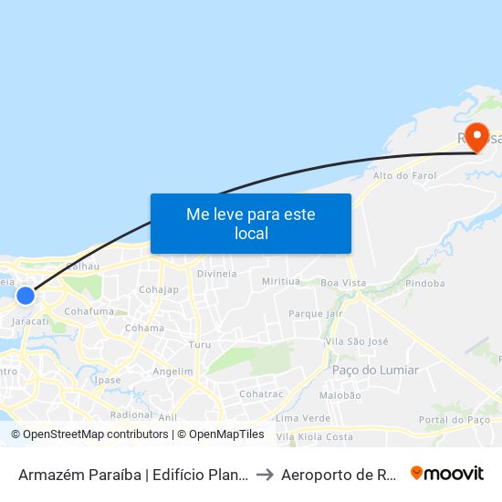 Armazém Paraíba | Edifício Planta Tower to Aeroporto de Raposa map