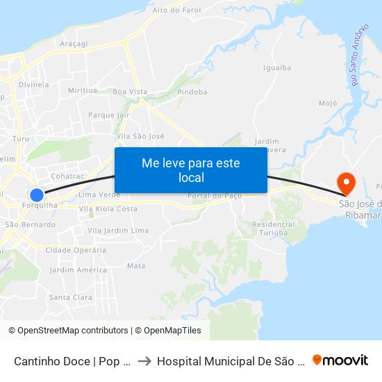 Cantinho Doce | Pop Center, Cohab to Hospital Municipal De São José De Ribamar map