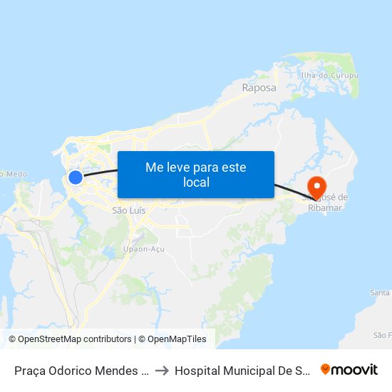 Praça Odorico Mendes | Instituto Florence to Hospital Municipal De São José De Ribamar map