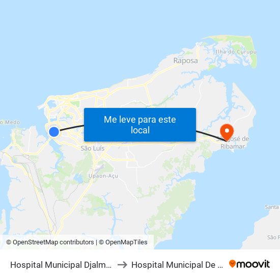 Hospital Municipal Djalma Marques (Socorrão I) to Hospital Municipal De São José De Ribamar map