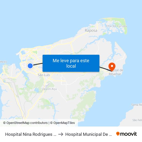 Hospital Nina Rodrigues | Praça Da Conceição to Hospital Municipal De São José De Ribamar map