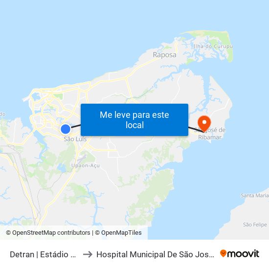 Detran | Estádio Castelão to Hospital Municipal De São José De Ribamar map