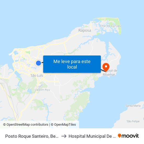 Posto Roque Santeiro, Bequimão (Sentido Centro) to Hospital Municipal De São José De Ribamar map