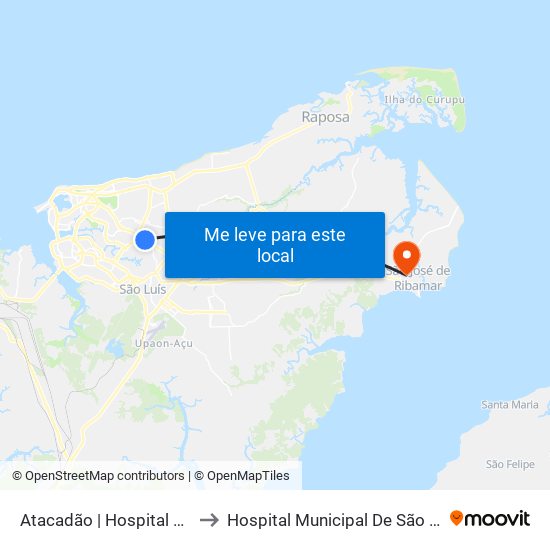 Atacadão | Hospital São Domingos to Hospital Municipal De São José De Ribamar map