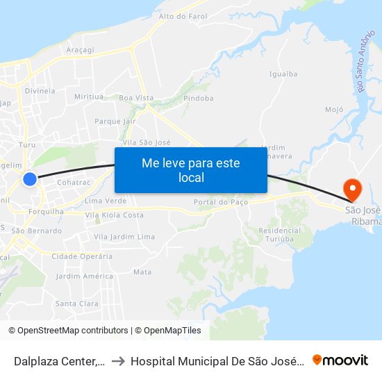 Dalplaza Center, Cohab to Hospital Municipal De São José De Ribamar map
