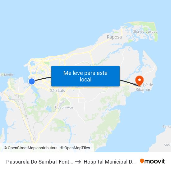 Passarela Do Samba | Fonte Do Bispo (Sentido Bairro) to Hospital Municipal De São José De Ribamar map
