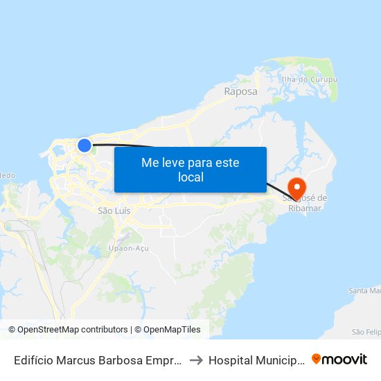 Edifício Marcus Barbosa Empresarial | Faculdade Isl Wyden (Sentido Centro) to Hospital Municipal De São José De Ribamar map