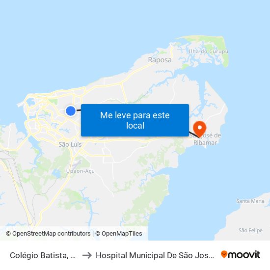 Colégio Batista, Cohama to Hospital Municipal De São José De Ribamar map