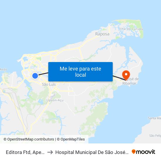 Editora Ftd, Apeadouro to Hospital Municipal De São José De Ribamar map