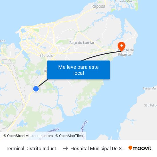 Terminal Distrito Industrial (Sentido Bairro) to Hospital Municipal De São José De Ribamar map