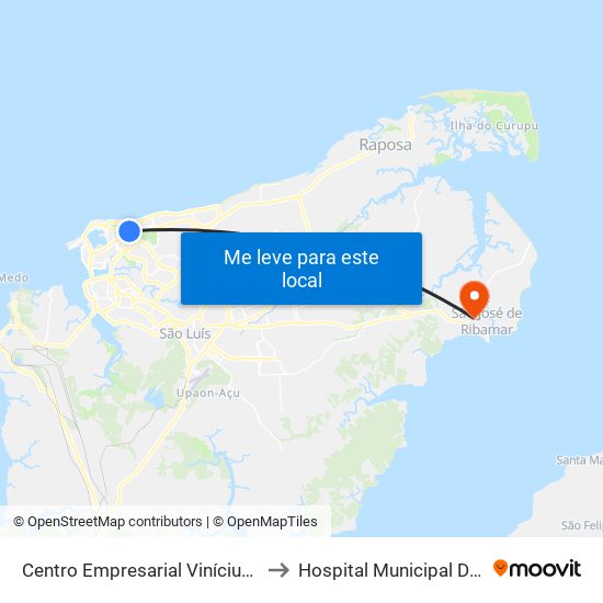 Centro Empresarial Vinícius De Moraes (Sentido Bairro) to Hospital Municipal De São José De Ribamar map