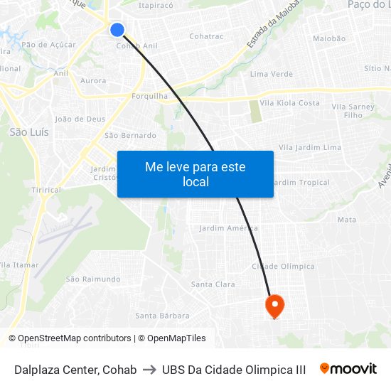 Dalplaza Center, Cohab to UBS Da Cidade Olimpica III map