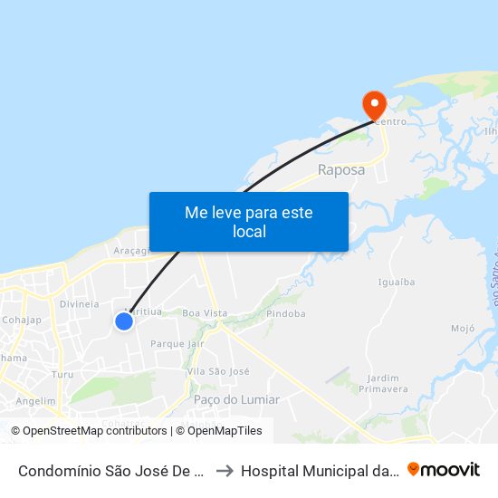 Condomínio São José De Ribamar II to Hospital Municipal da Raposa map