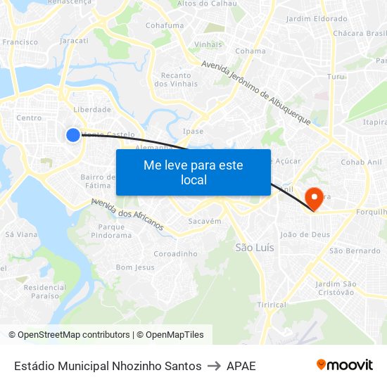 Estádio Municipal Nhozinho Santos to APAE map