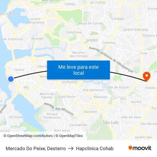 Mercado Do Peixe, Desterro to Hapclinica Cohab map