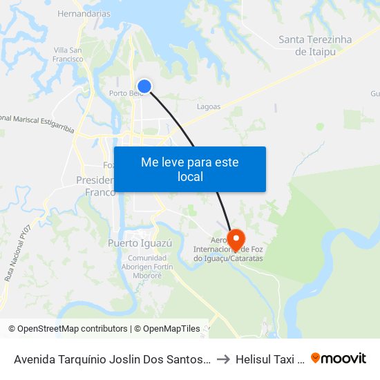 Avenida Tarquínio Joslin Dos Santos - Unioeste to Helisul Taxi Aero map