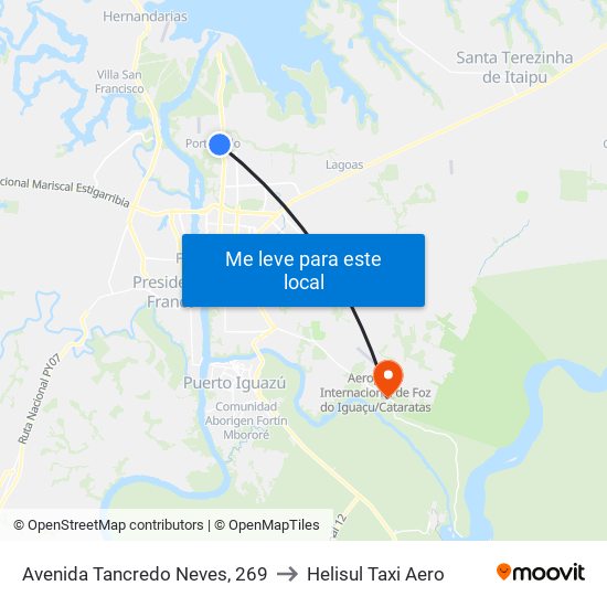 Avenida Tancredo Neves, 269 to Helisul Taxi Aero map
