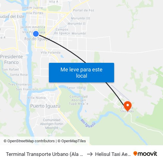 Terminal Transporte Urbano (Ala 02) to Helisul Taxi Aero map