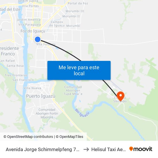 Avenida Jorge Schimmelpfeng 725 to Helisul Taxi Aero map