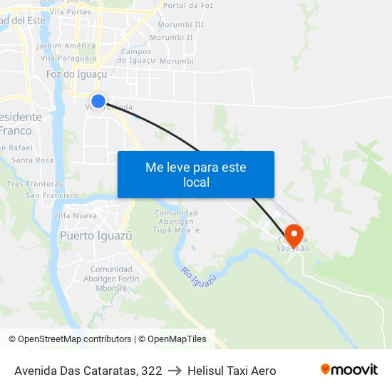 Avenida Das Cataratas, 322 to Helisul Taxi Aero map