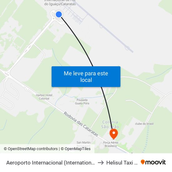 Aeroporto Internacional (International Airport) to Helisul Taxi Aero map