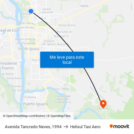 Avenida Tancredo Neves, 1994 to Helisul Taxi Aero map