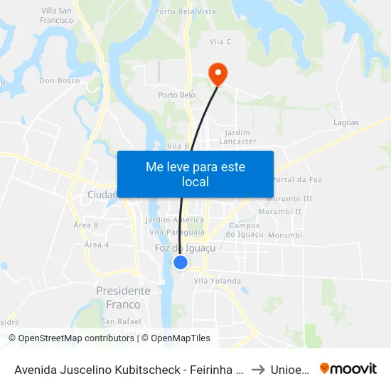 Avenida Juscelino Kubitscheck - Feirinha Da Jk to Unioeste map