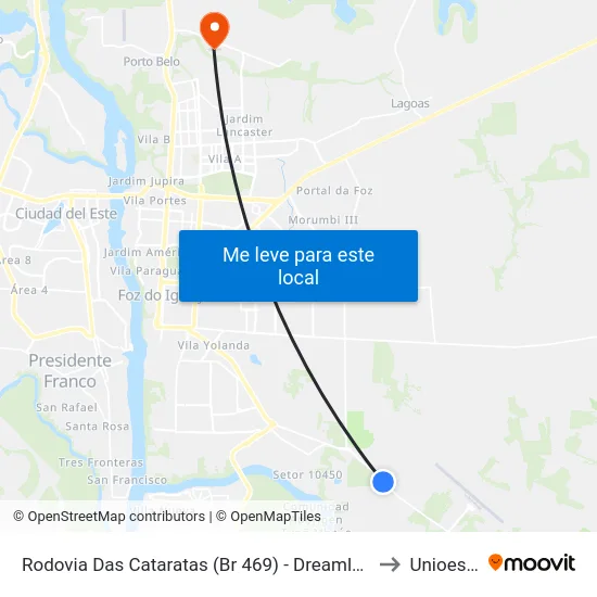 Rodovia Das Cataratas (Br 469) - Dreamland to Unioeste map