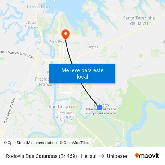 Rodovia Das Cataratas (Br 469) - Helisul to Unioeste map