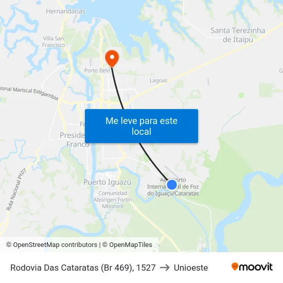 Rodovia Das Cataratas (Br 469), 1527 to Unioeste map