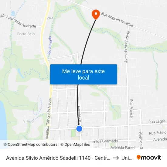 Avenida Silvio Américo Sasdelli 1140 - Centro Executivo Itaipu Binacional to Unioeste map
