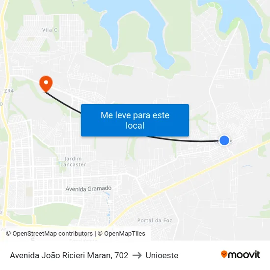 Avenida João Ricieri Maran, 702 to Unioeste map