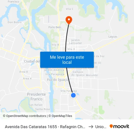 Avenida Das Cataratas 1655 - Rafagnin Churrascaria Show to Unioeste map