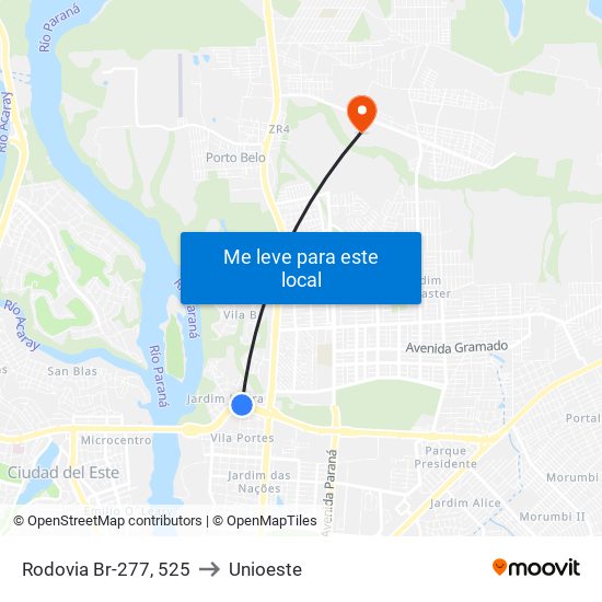 Rodovia Br-277, 525 to Unioeste map