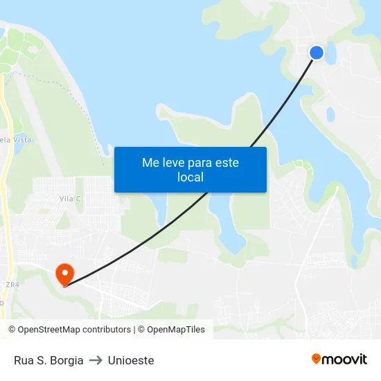 Rua S. Borgia to Unioeste map