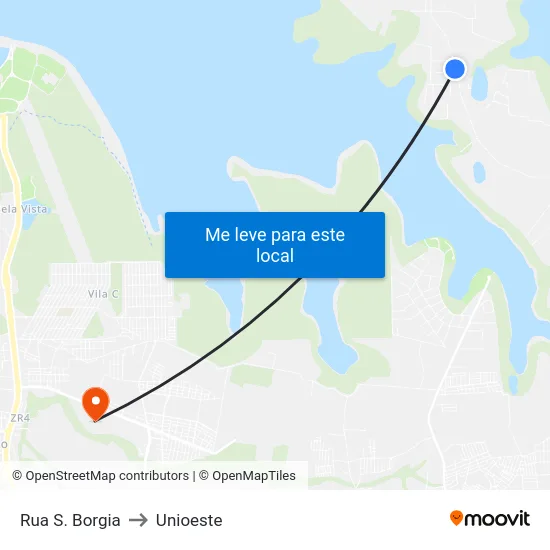 Rua S. Borgia to Unioeste map