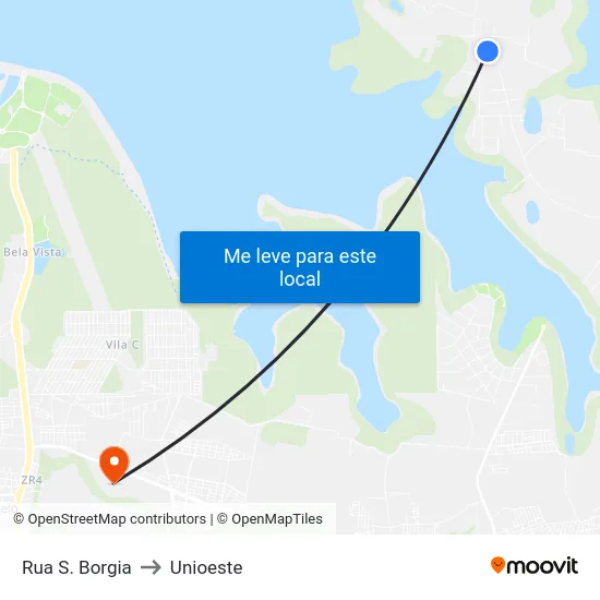 Rua S. Borgia to Unioeste map