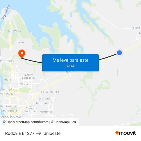 Rodovia Br 277 to Unioeste map
