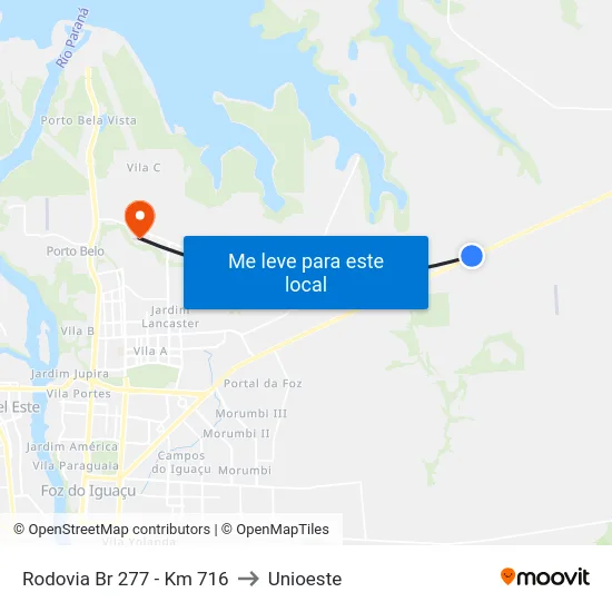 Rodovia Br 277 - Km 716 to Unioeste map