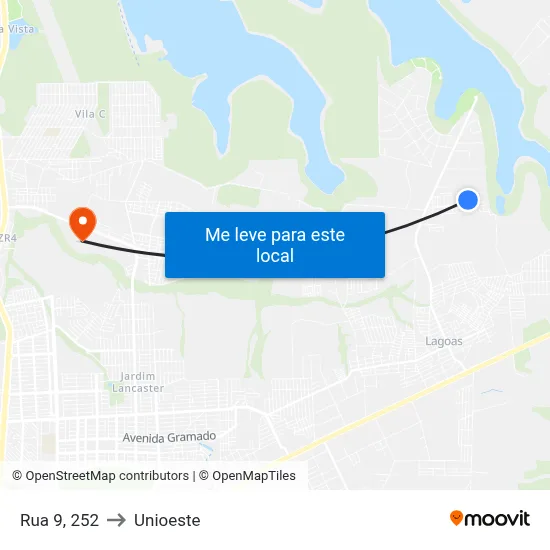 Rua 9, 252 to Unioeste map