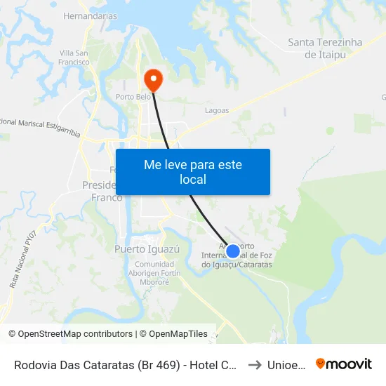 Rodovia Das Cataratas (Br 469) - Hotel Colonial to Unioeste map
