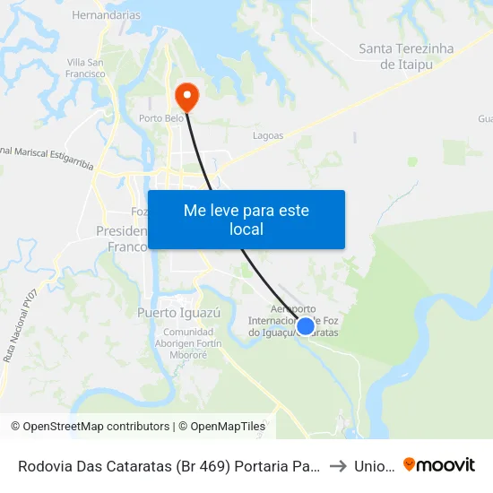 Rodovia Das Cataratas (Br 469) Portaria Parque Nacional Iguaçu to Unioeste map