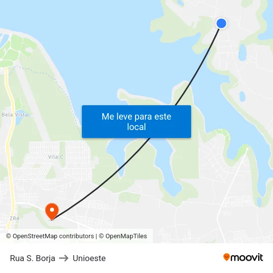Rua S. Borja to Unioeste map