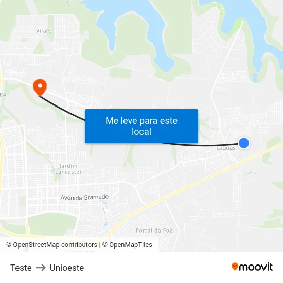 Teste to Unioeste map